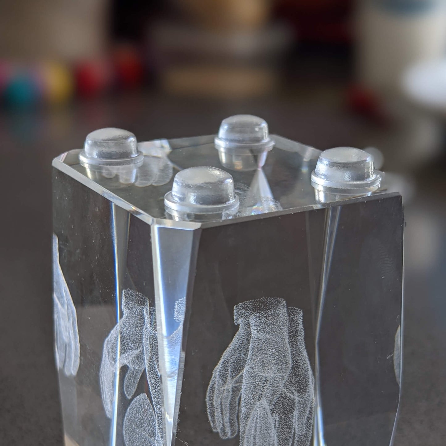 4 clear bumper feet used on the base of a glass ornament