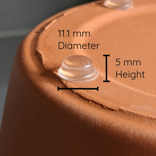 Measurements (11.1 mm x 5 mm) of bumper.