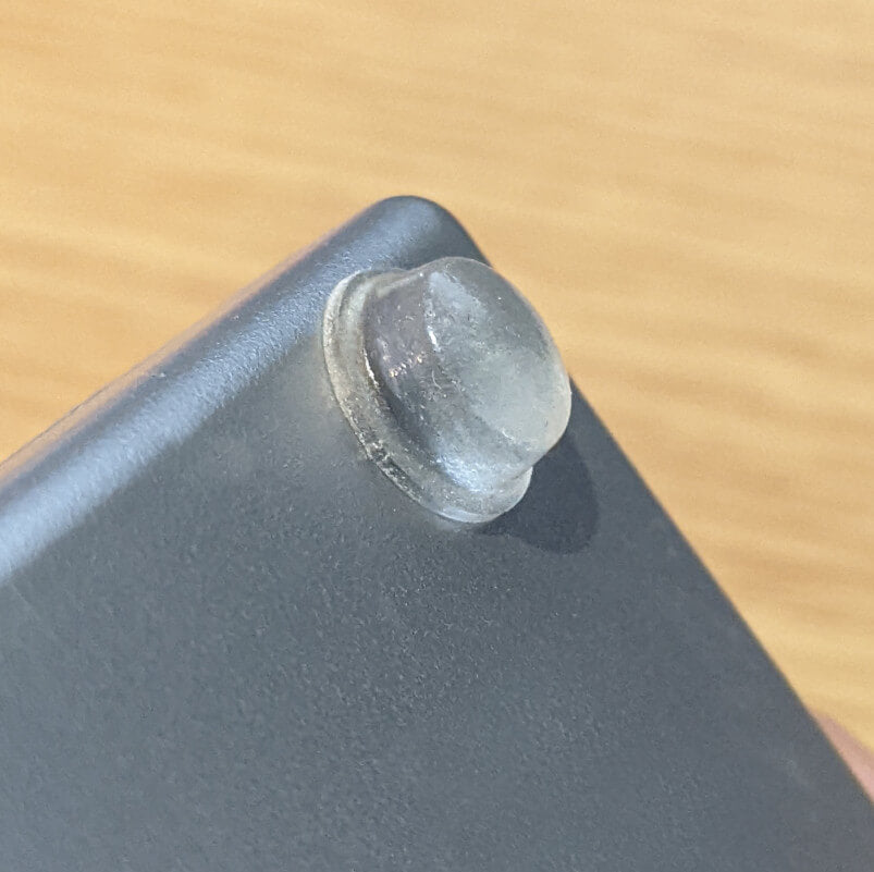 Clear bumper used on plastic
