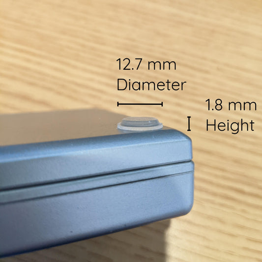 Image showing measurements (12.7 mm x 1.8 mm) of flat bumper pad