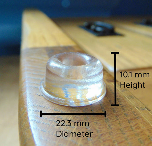 Measurements of the Recessed bumper (22.3 mm x 10.1 mm).