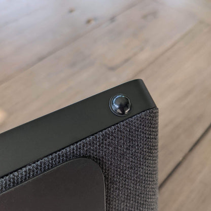 Black domed bumper used on the base of bluetooth speaker unit.