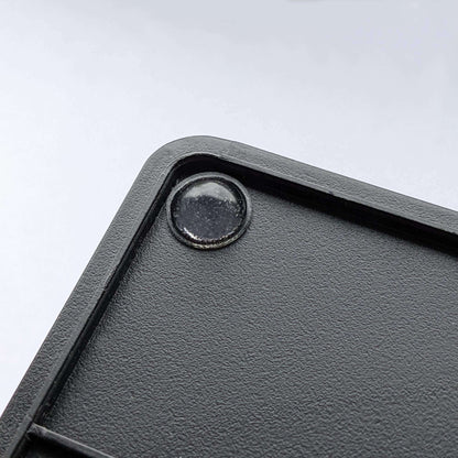 Domed bumper used on the base of a plastic A4 document in-tray