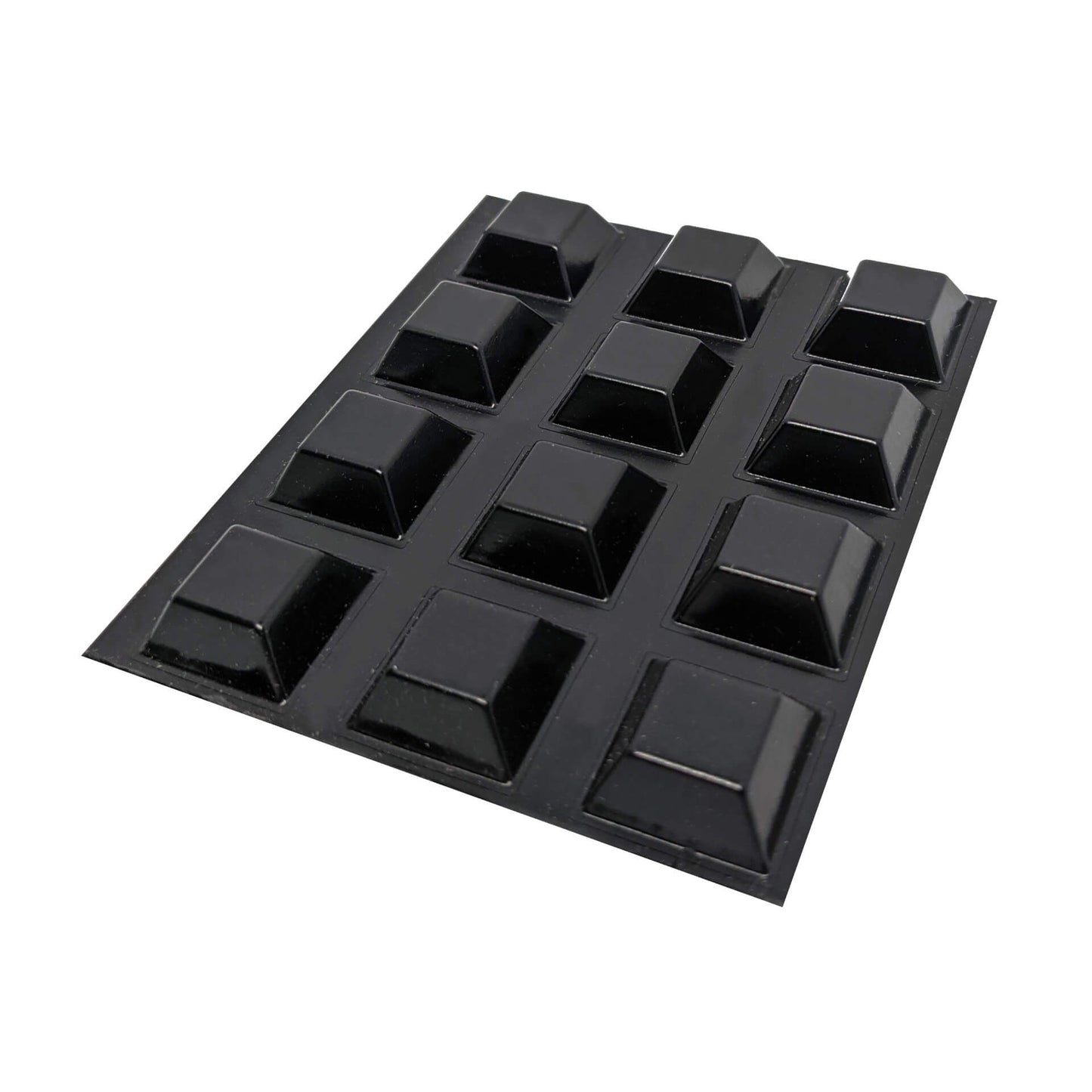 12 Black square black flat topped bumper feet.