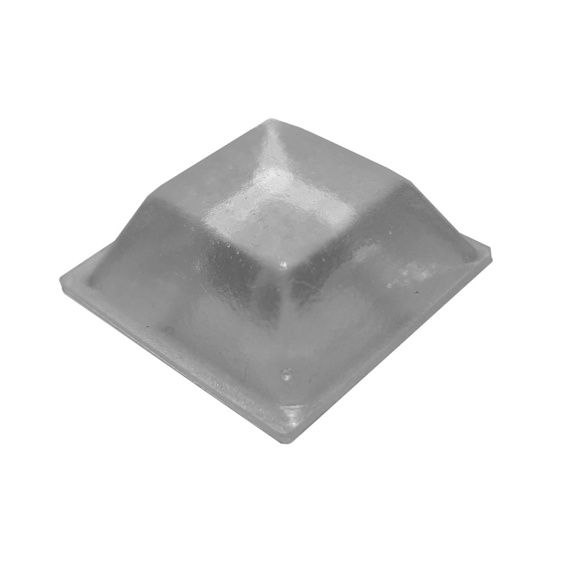 A single clear square bumper foot