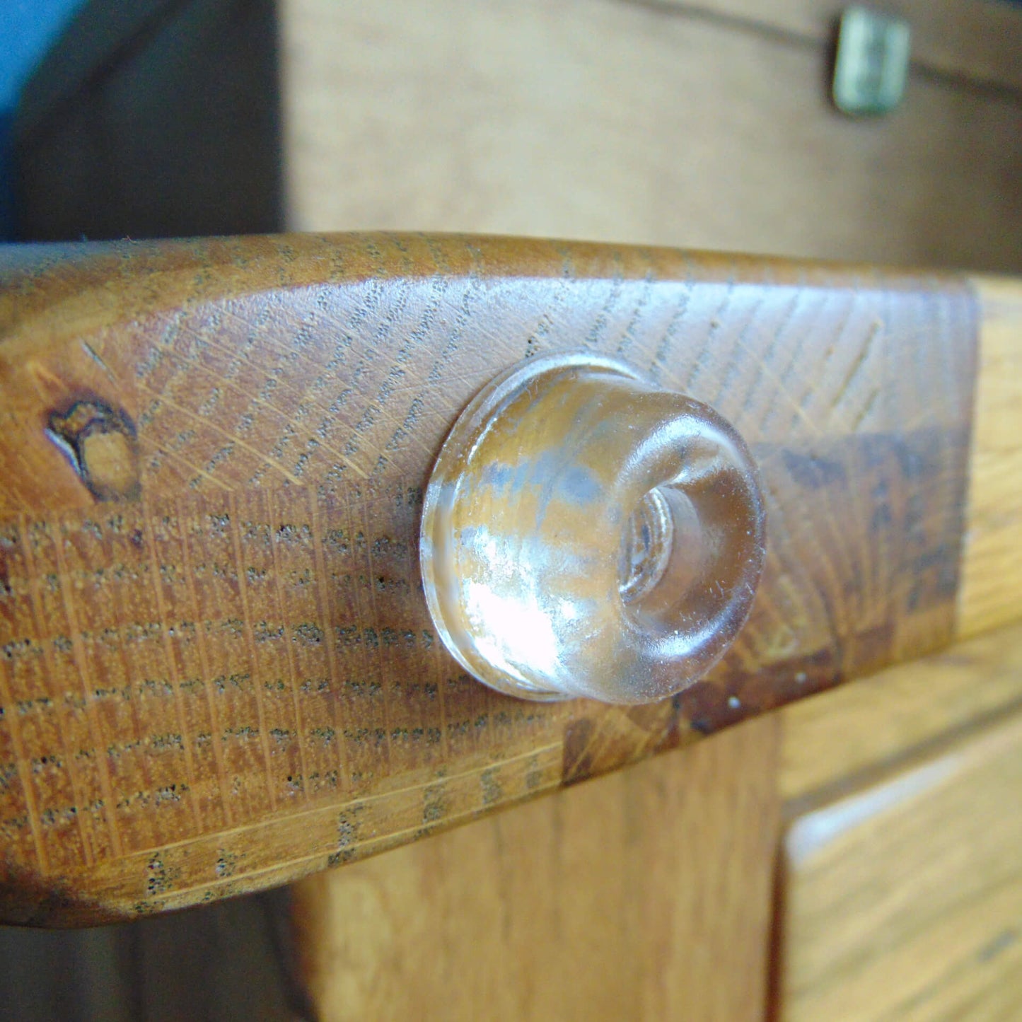 Recessed bumper used on wood