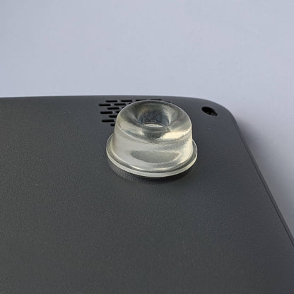 Recessed bumper used on the base of a laptop to allow airflow.